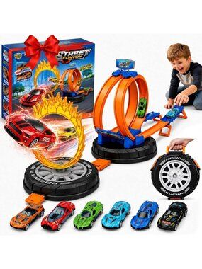 Exciting Stunt Race Car Track Set for Kids Ages 4-8 - Fun Toy for Hours of Play!